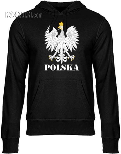 Bluza z kapturem Orzeł– Polska,czarna