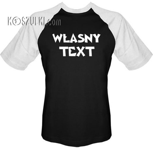 t-shirt Baseball dowolny tekst- czarno-biały