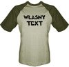 t-shirt Baseball dowolny tekst- beżowo-khaki